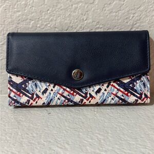 NWOT Navy and Multi-Color Women's Envelope Wallet